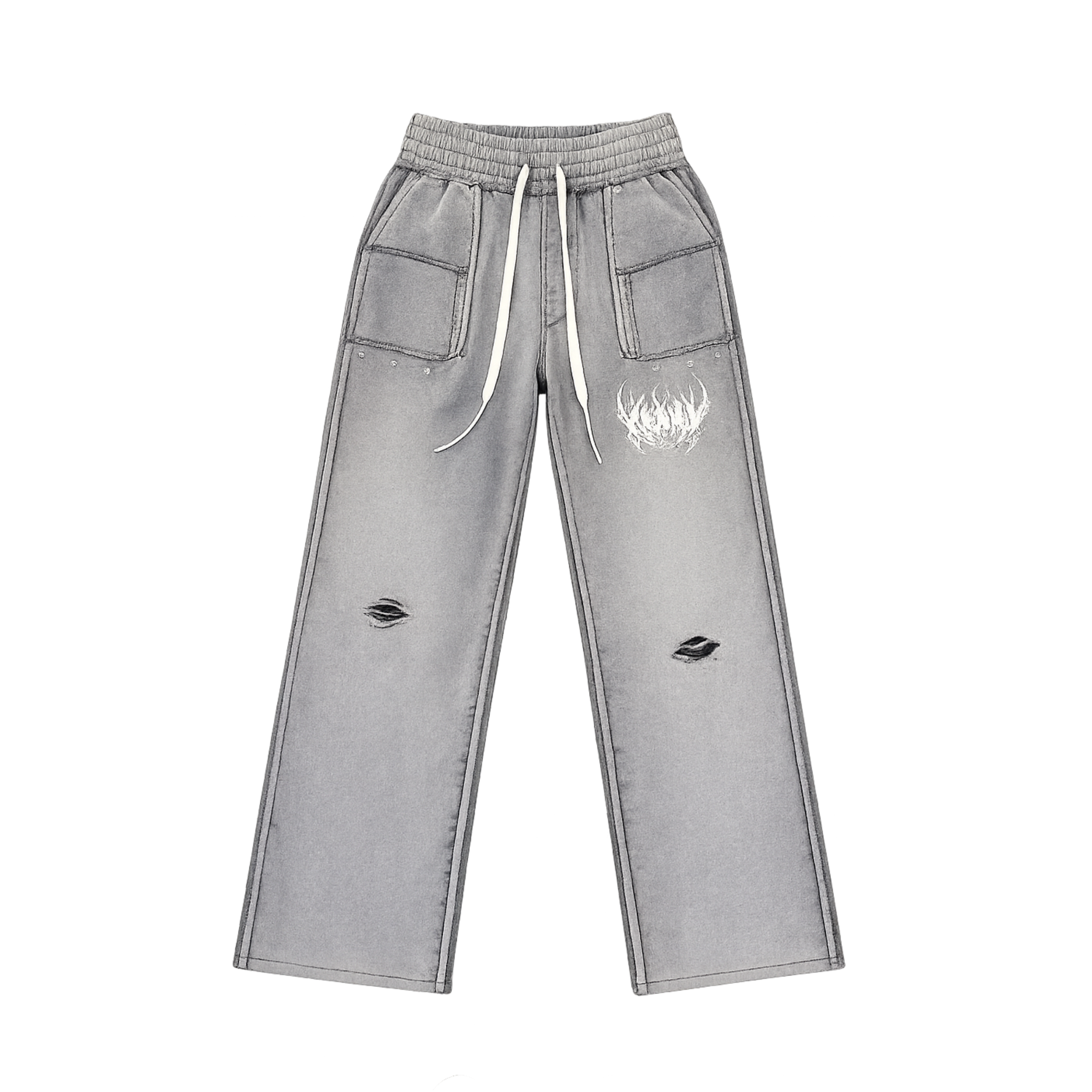 Aged Grey Studded Pants – Arana Studios X Majorwavezz
