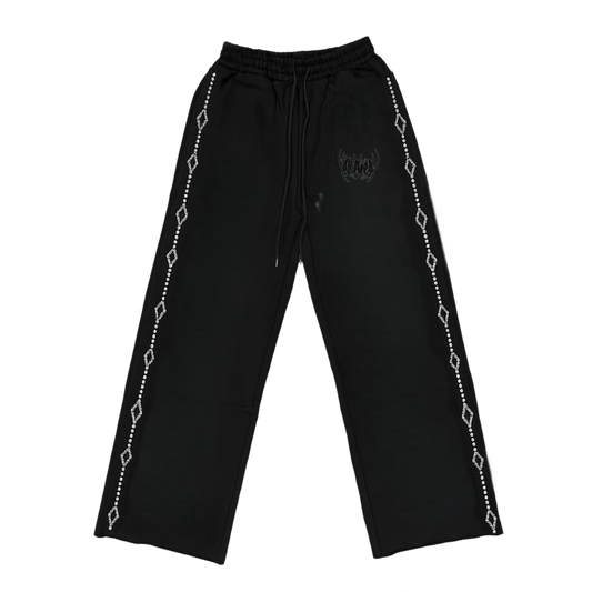 Big Diamond Stone Black Pants