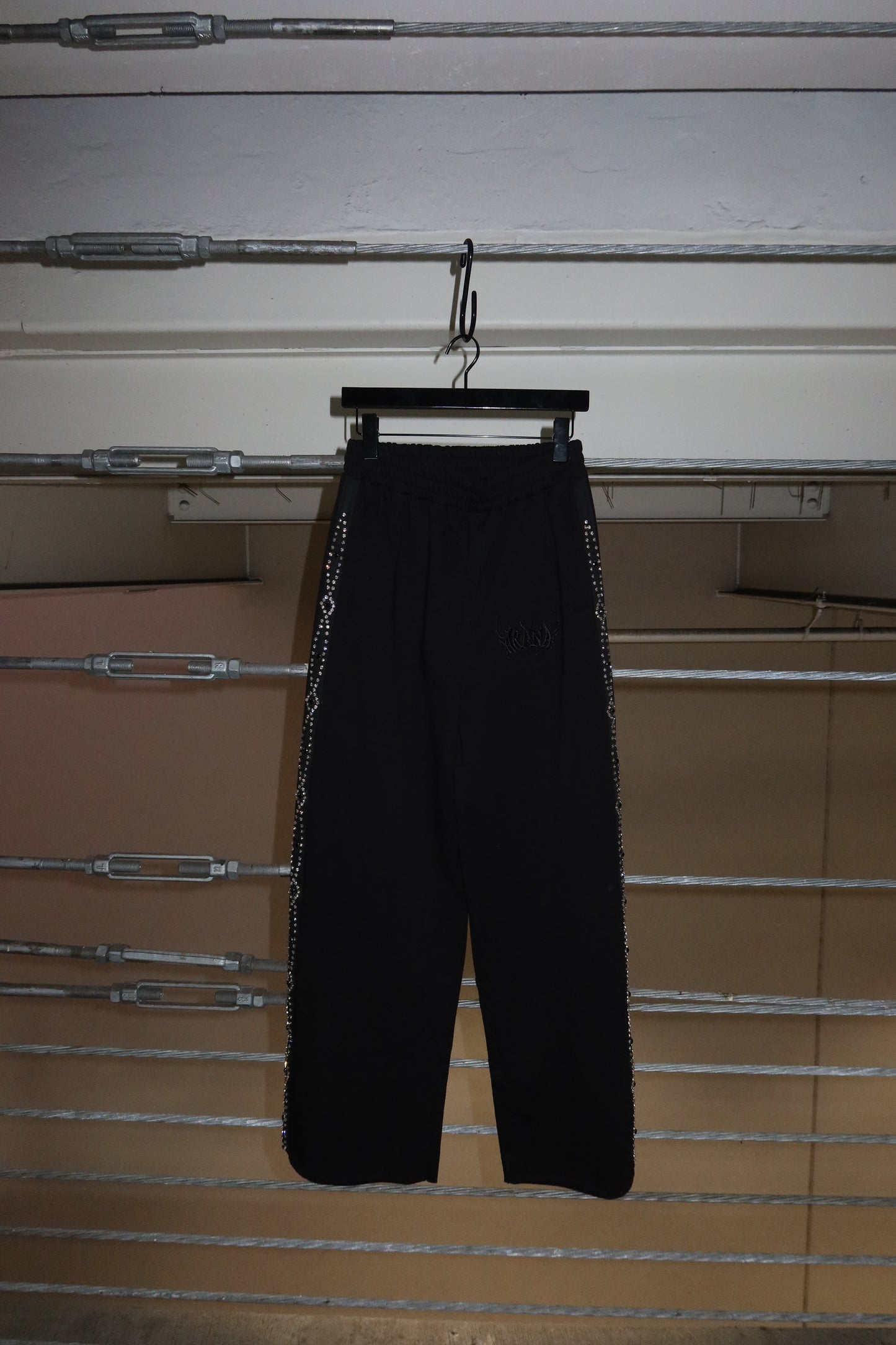 Big Diamond Stone Black Pants