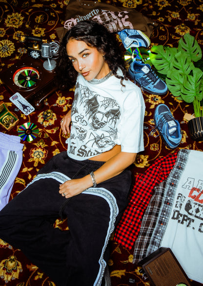 Black Pearl Diamond Mesh Pants