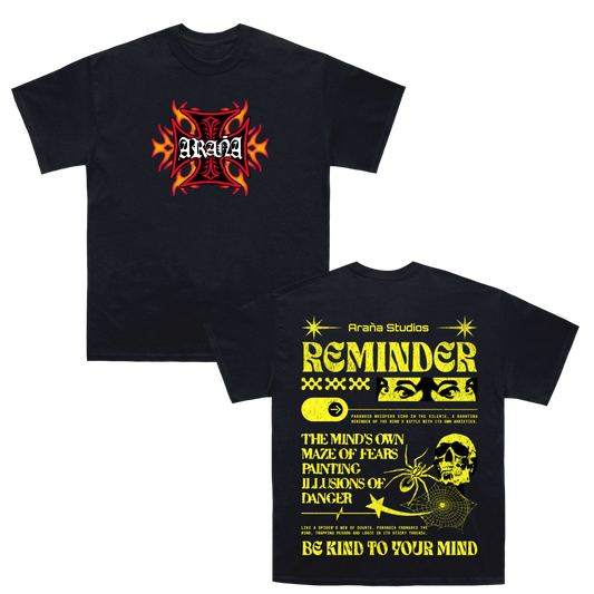 Flame Cross Tee Front and Back