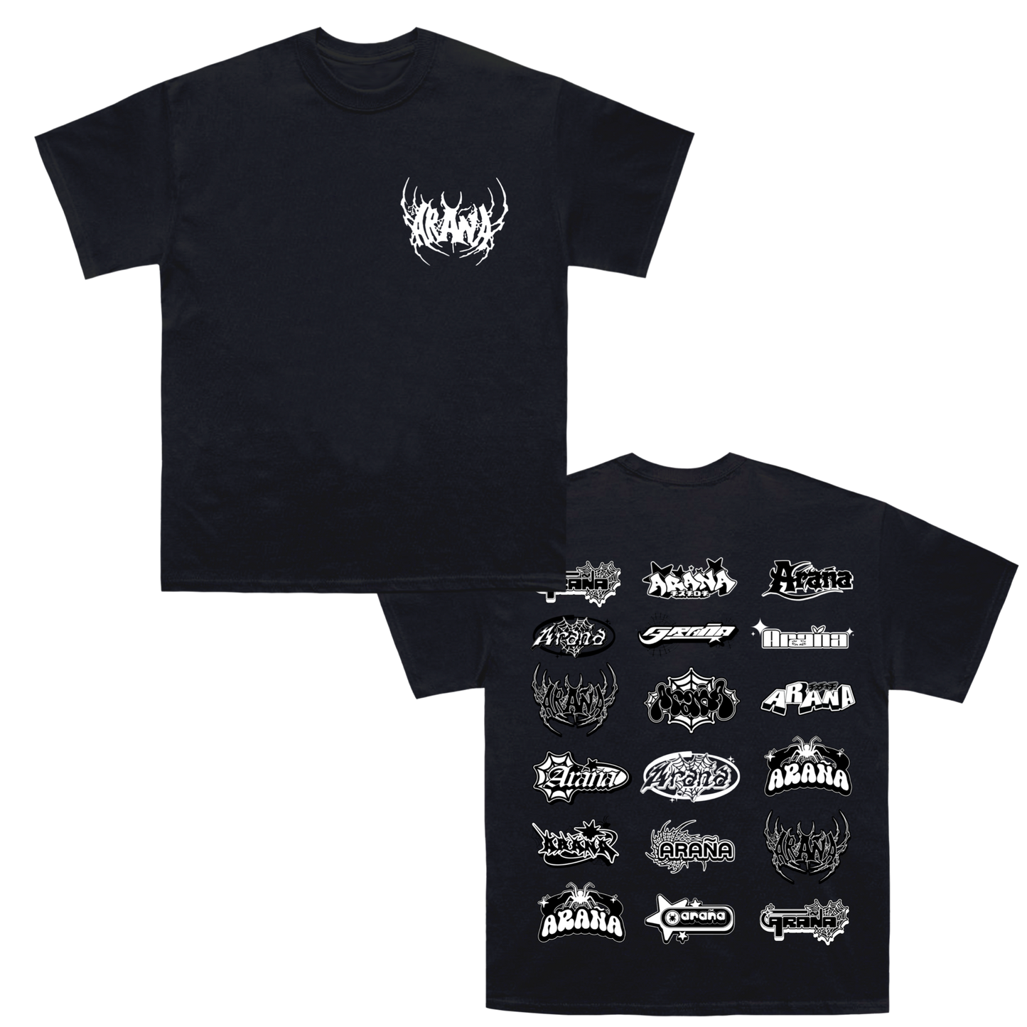 Araña black and white logo blast