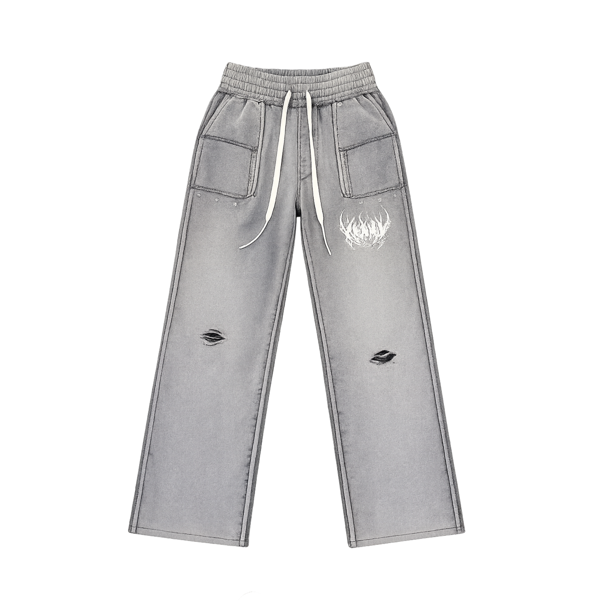 Aged Grey Studded Pants – Arana Studios X Majorwavezz