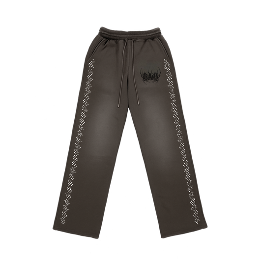 Stonewash Rhinestone Pearl Grey Brown