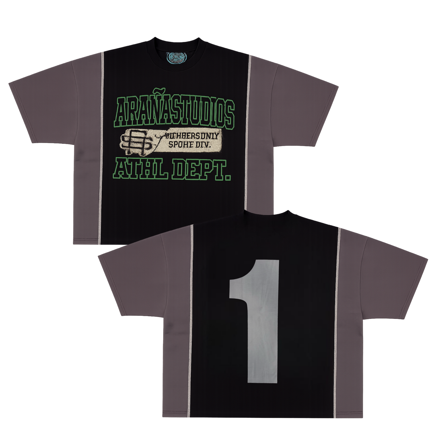 Araña Split Tee Green Neon Front and Back