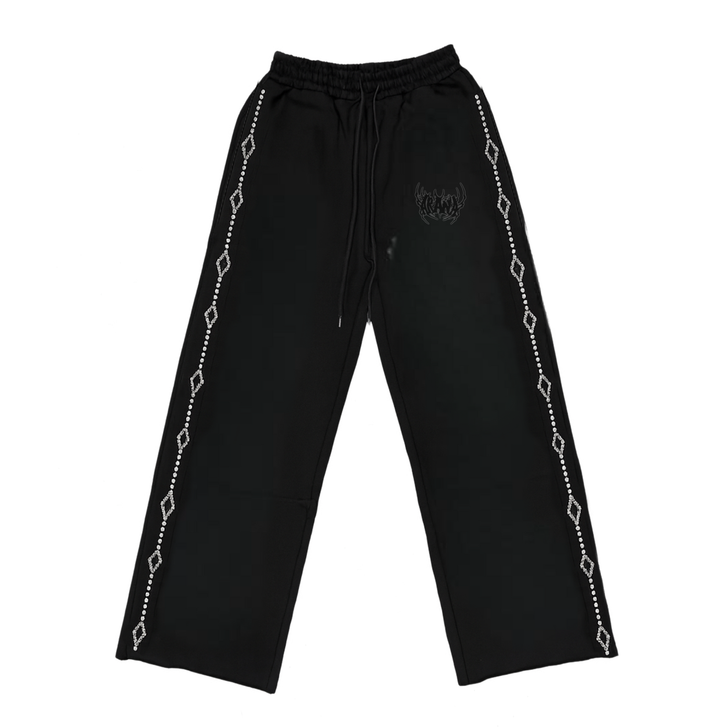 Big Diamond Stone Black Pants