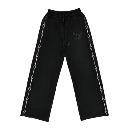 Big Diamond Stone Black Pants