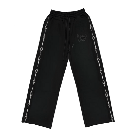 Big Diamond Stone Black Pants